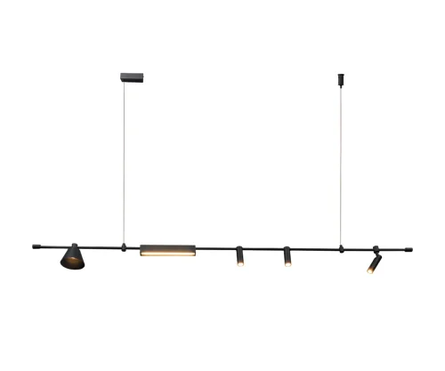 Светильник подвесной LED Ристо 07616-180L,19 Kink Light чёрный на 1 лампу, основание чёрное в стиле современный линейный