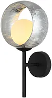 Бра LED Raundi 2178/09/01W Stilfort серебряный 1 лампа, основание чёрное в стиле модерн 