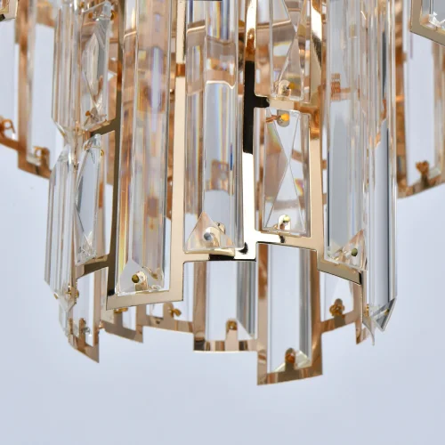 Люстра потолочная Бриз 111011308 DeMarkt прозрачная на 8 ламп, основание золотое в стиле современный  фото 10