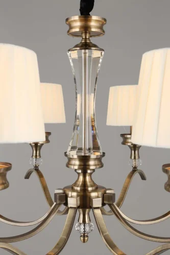 Люстра подвесная Arosio OML-88413-08 Omnilux бежевая на 8 ламп, основание бронзовое в стиле классический  фото 4