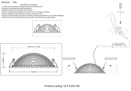 Светильник точечный LED CLT 524C150 WH Crystal Lux белый на 1 лампу, основание белое в стиле современный фото 4