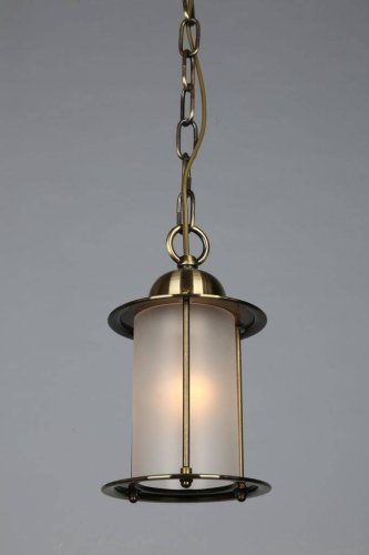 Светильник подвесной Ferro OML-50306-01 Omnilux белый 1 лампа, основание бронзовое в стиле кантри  фото 2