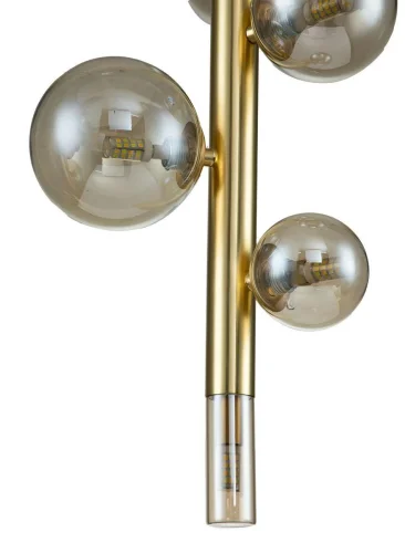 Светильник подвесной Canto V000245 Indigo янтарный 5 ламп, основание золотое в стиле современный шар фото 2