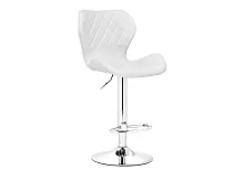 Барный стул Porch chrome / white 15646 Woodville, белый/экокожа, ножки/металл/хром, размеры - *1130***480*470