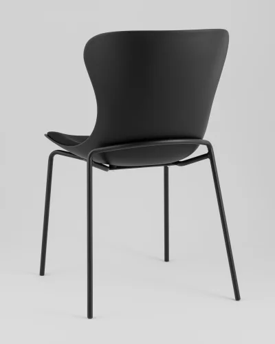 Стул Shaya, с подушкой, пластик черный УТ000040184 Stool Group, чёрный/экокожа пластик, ножки/металл/чёрный, размеры - *835**** фото 4