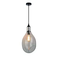 Светильник подвесной лофт Ravello OML-93006-01 Omnilux серый 1 лампа, основание чёрное в стиле лофт выдувное