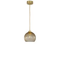 Светильник подвесной L 10031/1 Reccagni Angelo янтарный 1 лампа, основание матовое золото в стиле классика модерн выдувное