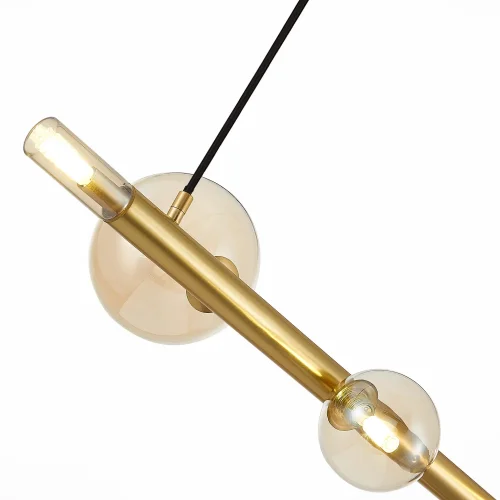 Светильник подвесной Cielo SL1509.203.05 ST-Luce янтарный 5 ламп, основание золотое в стиле современный шар фото 4