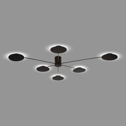 Светильник потолочный LED Tondo SL6006.402.06 ST-Luce чёрный на 6 ламп, основание чёрное в стиле минимализм 