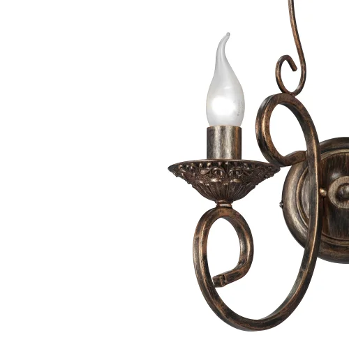 Бра V1094-1/2A Vitaluce без плафона на 2 лампы, основание бронзовое в стиле современный кантри фото 2