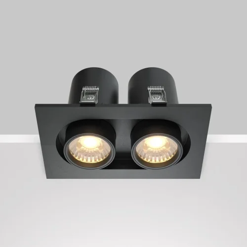 Светильник точечный LED Hidden DL045-02-10W3K-B Maytoni чёрный 2 лампы, основание чёрное в стиле хай-тек современный  фото 5