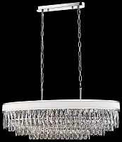 Люстра подвесная хрустальная Clarissa WE136.12.103 Wertmark прозрачная на 12 ламп, основание хром белое в стиле классический 