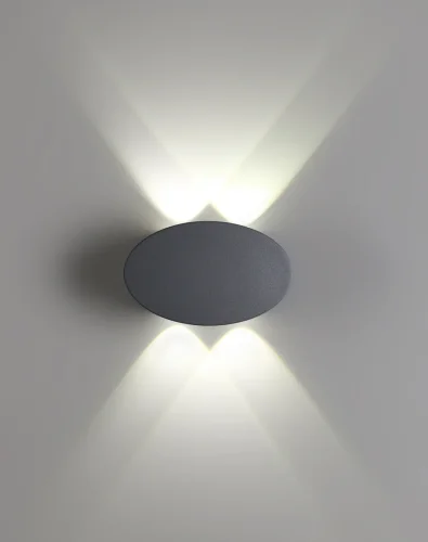 Настенный светильник LED Calle 358562 Novotech уличный IP54 серый чёрный 4 лампы, плафон чёрный серый в стиле хай-тек современный LED фото 3