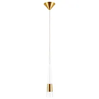 Светильник подвесной LED Cone 757013 Lightstar прозрачный 1 лампа, основание золотое в стиле модерн 