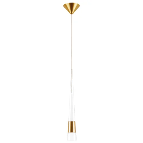Светильник подвесной LED Cone 757013 Lightstar прозрачный 1 лампа, основание золотое в стиле современный 