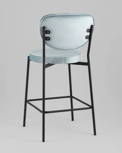 Стул полубарный Барбара NEW, велюр серо-голубой NC УТ000039830 Stool Group, голубой/велюр, ножки/металл/чёрный, размеры - ***** фото 5