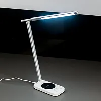 Настольная лампа LED с usb+Qi Ньютон CL803051 Citilux белая 1 лампа, основание белое металл в стиле модерн хай-тек 
