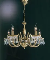 Люстра подвесная L 4651/5 Reccagni Angelo белая на 5 ламп, основание античное бронза в стиле классический 