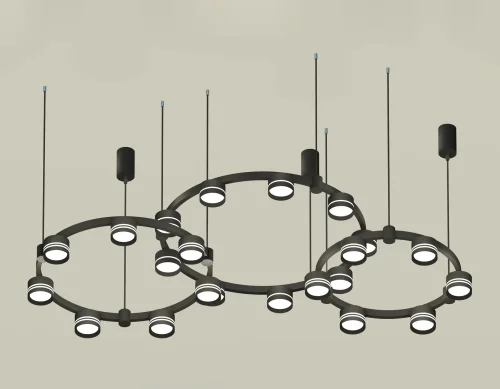 Светильник подвесной XR92092200 Ambrella light чёрный 22 лампы, основание чёрное в стиле хай-тек современный 