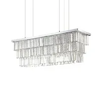 Люстра хрустальная MARTINEZ SP8 CROMO Ideal Lux прозрачная на 8 ламп, основание хром в стиле классический 