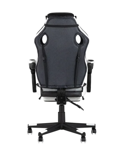 Кресло спортивное Virage, черное с белым УТ000004542 Stool Group, чёрный белый/велюр, ножки/полимер/чёрный, размеры - ****640*690 фото 4