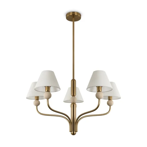 Люстра на штанге Aurelia FR2058PL-05BS Freya белая на 5 ламп, основание латунь в стиле классический американский кантри фото 3 Люстра на штанге Aurelia FR2058PL-05BS Freya белая на 5 ламп, основание латунь в стиле классический американский кантри фото 3