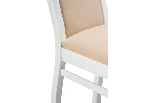 Деревянный стул Давиано бежевый велюр / белый 515978 Woodville, бежевый/велюр, ножки/массив бука дерево/белый, размеры - ****450*500 фото 6