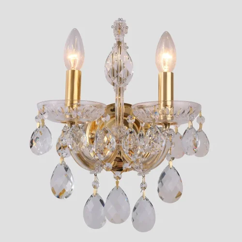 Бра ISABEL AP2 GOLD/TRANSPARENT Crystal Lux без плафона на 2 лампы, основание золотое в стиле классический фото 3