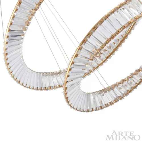 Люстра подвесная LED с пультом AM-Venezia 318033/D800-D600-D400 BS Arte Milano прозрачная на 1 лампу, основание латунь в стиле современный кольца с пультом фото 3