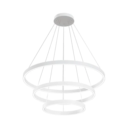 Люстра подвесная LED Rim MOD058PL-L100WK Maytoni белая на 1 лампа, основание белое в стиле современный хай-тек минимализм кольца фото 4