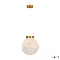 Светильник подвесной Pear 8648P/L GL-WH iLamp белый на 1 лампу, основание золотое в стиле арт-деко современный шар выдувное
