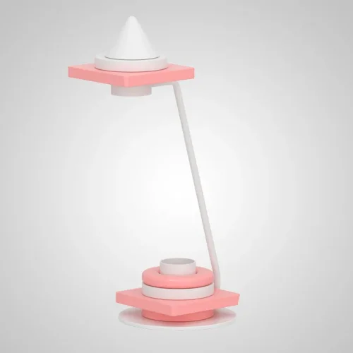 Настольная лампа KIRKE Pink Конус 212689-23 ImperiumLoft белая на 1 лампу, основание белое металл дерево в стиле скандинавский 