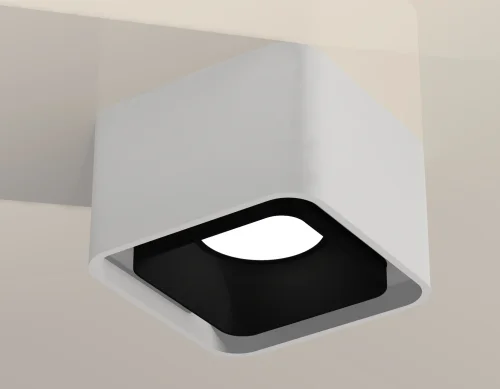 Светильник накладной XS7832002 Ambrella light белый 1 лампа, основание белое в стиле современный хай-тек квадратный фото 3