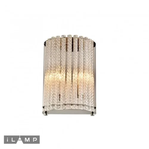 Бра Manhattan W2554-2 NIC iLamp прозрачный на 2 лампы, основание никель в стиле современный 