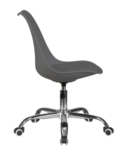 Офисное кресло набор 2 шт. SET-2 635DPP-LMZL MICKEY, цвет темно-серый (GR-04) Dobrin, /экокожа, ножки/металл/хром, размеры - 810*915***670*670 фото 4