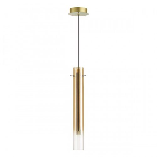 Светильник подвесной LED Shiny 5061/5LB Odeon Light янтарный 1 лампа, основание золотое в стиле современный трубочки