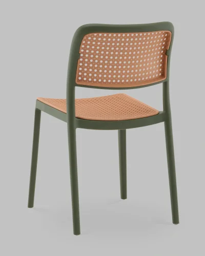 Стул Yona, пластиковый, зелёный УТ000040842 Stool Group, коричневый/пластик, ножки/металл/зелёный, размеры - *810**** фото 5
