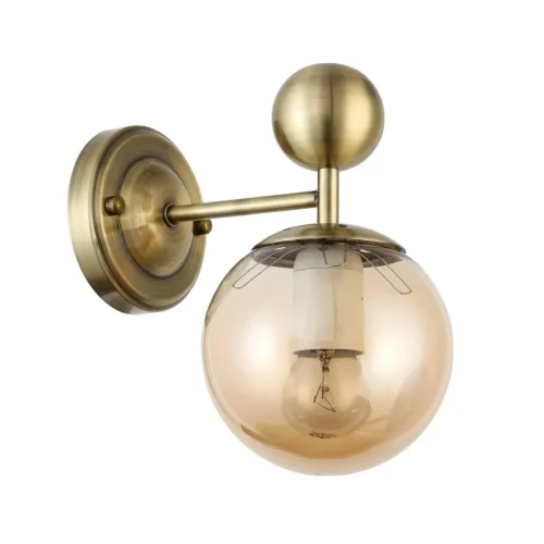 Бра Pechio SLE106301-01 Evoluce прозрачный янтарный на 1 лампа, основание бронзовое в стиле современный молекула фото 4