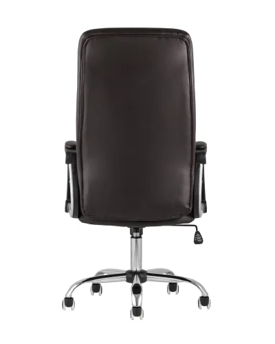 Кресло руководителя TopChairs Tower, коричневое УТ000001951 Stool Group, коричневый/экокожа, ножки/металл/хром, размеры - ****630*700 фото 5