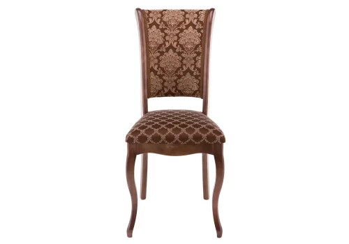 Деревянный стул Фабиано орех / шоколад 318611 Woodville, шоколад/ткань, ножки/массив березы дерево/орех, размеры - ****440*520 фото 2