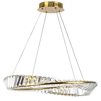 Светильник подвесной LED Vidare 699063 Lightstar прозрачный на 1 лампу, основание золотое в стиле современный кольца