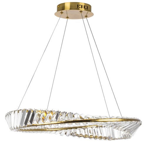 Светильник подвесной LED Vidare 699063 Lightstar прозрачный на 1 лампу, основание золотое в стиле современный кольца