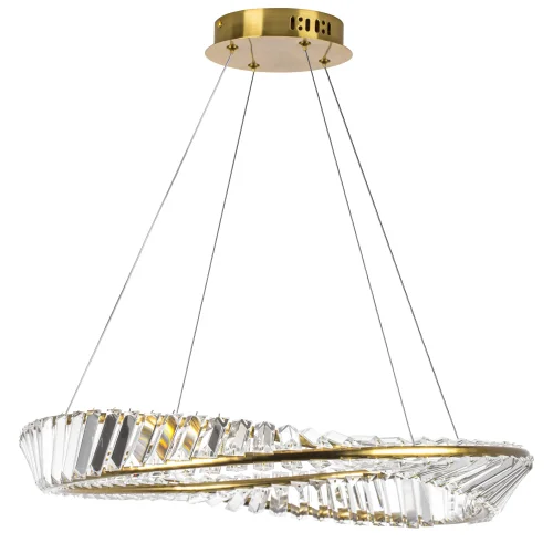 Светильник подвесной LED Vidare 699063 Lightstar прозрачный на 1 лампу, основание золотое в стиле современный кольца Светильник подвесной LED Vidare 699063 Lightstar прозрачный на 1 лампу, основание золотое в стиле современный кольца