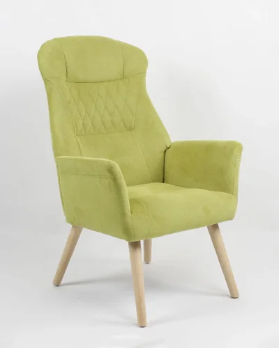 Кресло Парлор салатовый УТ000037094 Stool Group, зелёный/рогожка, ножки/дерево/бежевый коричневый, размеры - *1000***640*680мм
