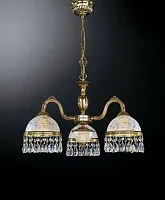 Люстра подвесная  L 6300/3 Reccagni Angelo белая на 3 лампы, основание золотое в стиле классический 