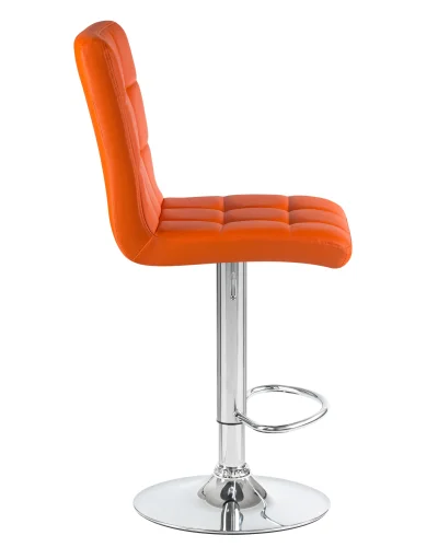 Стул барный 5009-LM KRUGER,  цвет сиденья оранжевый, цвет основания хром Dobrin, оранжевый/экокожа, ножки/металл/хром, размеры - 1000*1220***410*560 фото 3