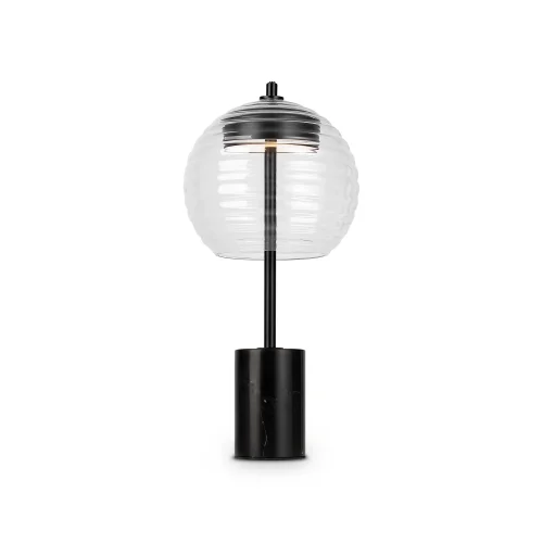 Настольная лампа LED Rueca P060TL-L12BK Maytoni прозрачная 1 лампа, основание чёрное металл в стиле современный хай-тек  фото 2