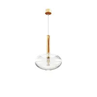 Светильник подвесной 0805PLC-1GD Milosh Tendence прозрачный 1 лампа, основание золотое в стиле современный выдувное