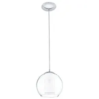 Светильник подвесной BOLSANO 92761 Eglo прозрачный белый 1 лампа, основание серое хром в стиле современный 