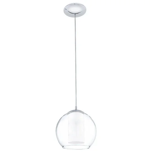 Светильник подвесной BOLSANO 92761 Eglo прозрачный белый 1 лампа, основание серое хром в стиле современный 